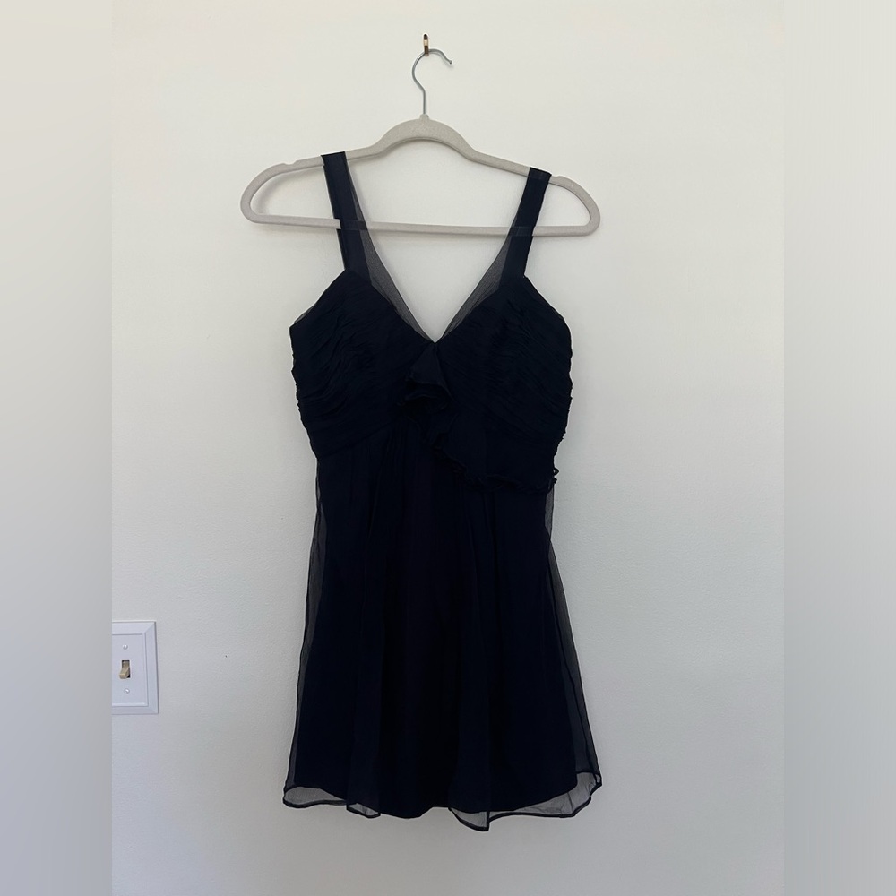 Navy blue silk chiffon dress. Size 2
